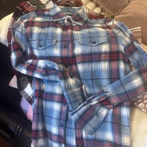 American Eagle Outfitters Blue and Red Checkered Shirt 2 shirts